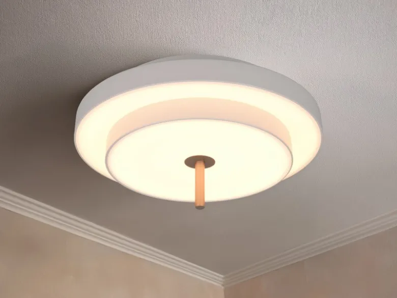 Dimmbare LED Deckenleuchte KEATON im modernen Design, Hellgrau Ø 40cm