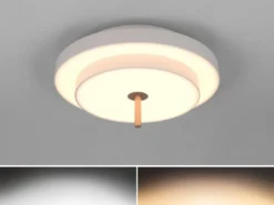 Dimmbare LED Deckenleuchte KEATON im modernen Design, Hellgrau Ø 40cm