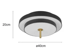 Dimmbare LED Deckenleuchte KEATON im modernen Design, Schwarz Gold Ø 40cm