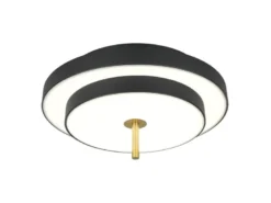 Dimmbare LED Deckenleuchte KEATON im modernen Design, Schwarz Gold Ø 40cm