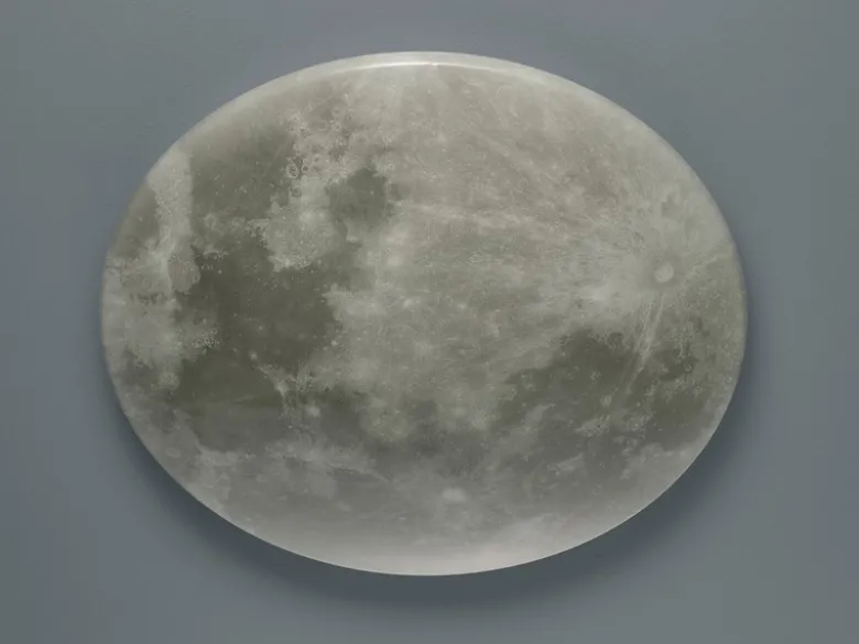 Dimmbare LED Deckenleuchte LUNAR mit Nachtlicht, Mondphasen Fernbedienung Ø 60cm