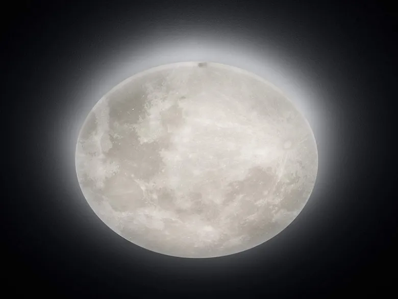 Dimmbare LED Deckenleuchte LUNAR mit Nachtlicht, Mondphasen Fernbedienung Ø 60cm