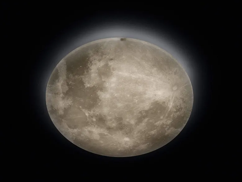 Dimmbare LED Deckenleuchte LUNAR mit Nachtlicht, Mondphasen Fernbedienung Ø 60cm
