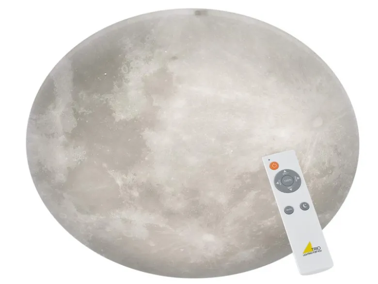 Dimmbare LED Deckenleuchte LUNAR mit Nachtlicht, Mondphasen Fernbedienung Ø 60cm
