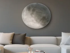 Dimmbare LED Deckenleuchte LUNAR mit Nachtlicht, Mondphasen Fernbedienung Ø 60cm