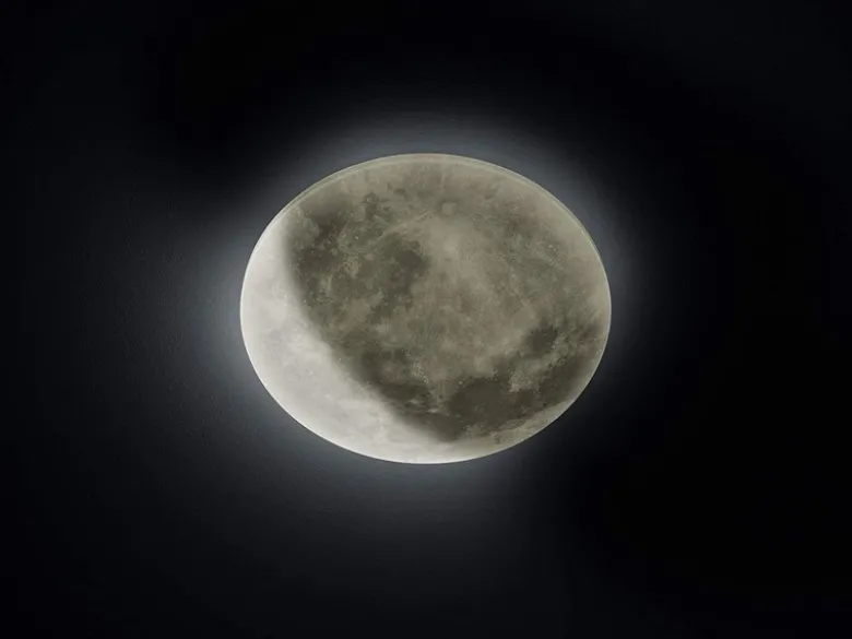 Dimmbare LED Deckenleuchte LUNAR mit Nachtlicht, Mondphasen Fernbedienung Ø40cm