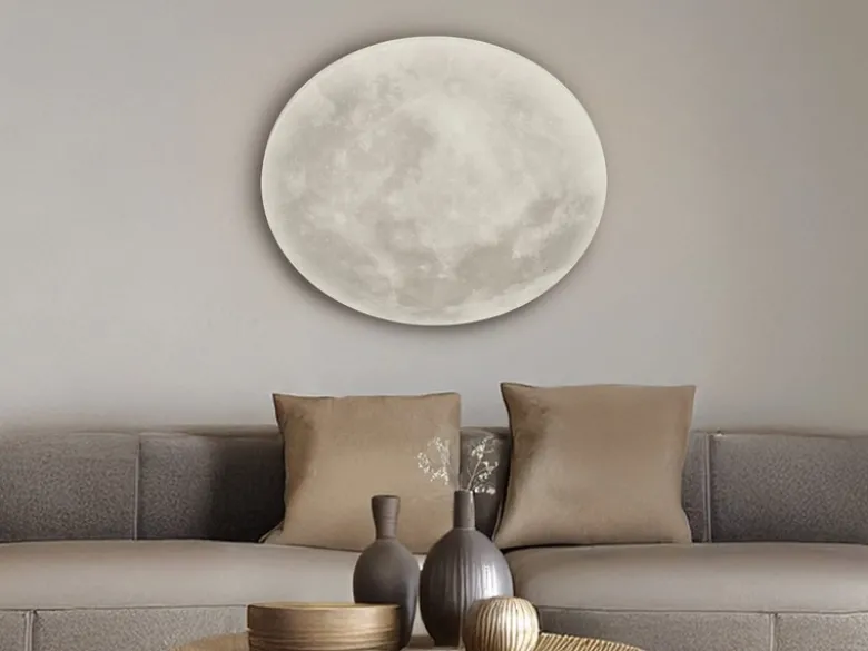 Dimmbare LED Deckenleuchte LUNAR mit Nachtlicht, Mondphasen Fernbedienung Ø40cm