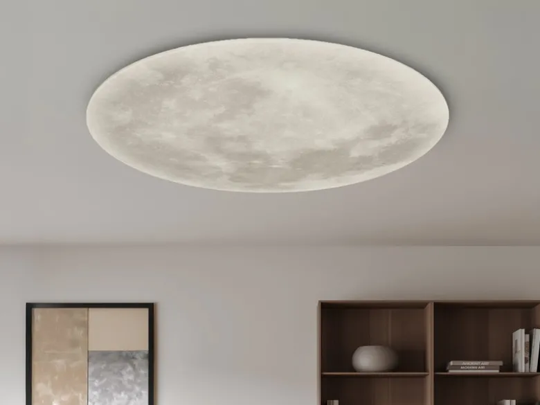 Dimmbare LED Deckenleuchte LUNAR mit Nachtlicht, Mondphasen Fernbedienung Ø40cm