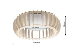 Dimmbare LED Deckenleuchte MONTE mit Naturholzlamellen, Ø 40cm