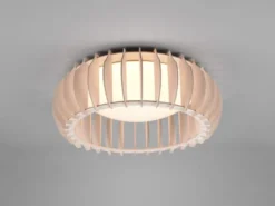 Dimmbare LED Deckenleuchte MONTE mit Naturholzlamellen, Ø 40cm