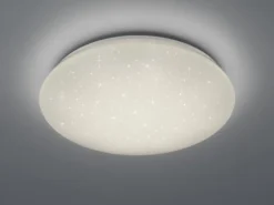 Dimmbare LED Deckenleuchte POTZ Sternenhimmel Kunststoff Weiß Ø 50cm IP44