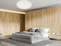 Dimmbare LED Deckenleuchte POTZ Sternenhimmel Kunststoff Weiß Ø 50cm IP44