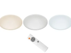 Dimmbare LED Deckenleuchte SILMA mit Fernbedienung & Sternenhimmel Ø 40cm