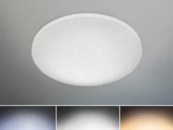 Dimmbare LED Deckenleuchte SILMA mit Fernbedienung & Sternenhimmel Ø 40cm