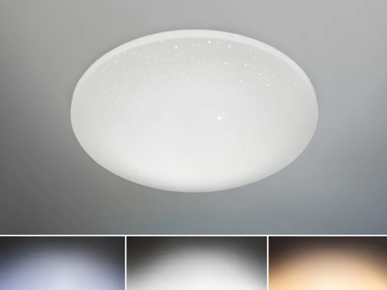 Dimmbare LED Deckenleuchte SILMA mit Fernbedienung & Sternenhimmel Ø 40cm