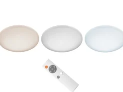 Dimmbare LED Deckenleuchte SILMA mit Fernbedienung - IP44 Bad, Ø 40cm