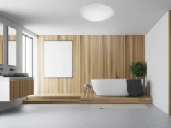 Dimmbare LED Deckenleuchte SILMA mit Fernbedienung - IP44 Bad, Ø 40cm
