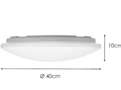 Dimmbare LED Deckenleuchte SILMA mit Fernbedienung - IP44 Bad, Ø 40cm