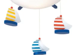 Dimmbare LED Deckenleuchte SEGELBOOTE mit Mobile fürs Kinderzimmer