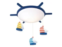 Dimmbare LED Deckenleuchte SEGELBOOTE mit Mobile fürs Kinderzimmer