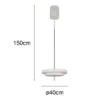 Dimmbare LED Pendelleuchte KEATON im modernen Design, Hellgrau Ø 40cm