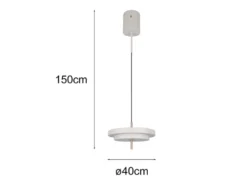 Dimmbare LED Pendelleuchte KEATON im modernen Design, Hellgrau Ø 40cm