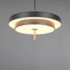 Dimmbare LED Pendelleuchte KEATON im modernen Design, Schwarz Gold Ø 40cm