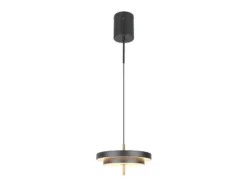 Dimmbare LED Pendelleuchte KEATON im modernen Design, Schwarz Gold Ø 40cm