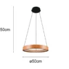 Dimmbare LED Ring Pendelleuchte LYNWOOD mit Naturholz Ø 50cm