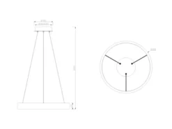 Dimmbare LED Ring Pendelleuchte LYNWOOD mit Naturholz Ø 50cm