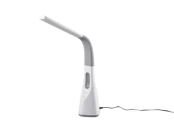 Dimmbare LED Schreibtischleuchte VENTO USB Anschluß & Ventilator Weiß Höhe 46cm