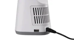 Dimmbare LED Schreibtischleuchte VENTO USB Anschluß & Ventilator Weiß Höhe 46cm