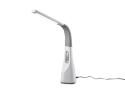 Dimmbare LED Schreibtischleuchte VENTO USB Anschluß & Ventilator Weiß Höhe 46cm
