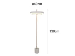 Dimmbare LED Stehlampe KEATON im modernen Design, Hellgrau, Höhe 138cm