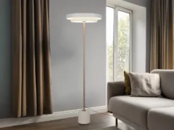 Dimmbare LED Stehlampe KEATON im modernen Design, Hellgrau, Höhe 138cm