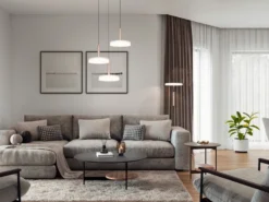 Dimmbare LED Stehleuchte CELESTE 2-farbig mit Glasschirm, Höhe 160cm