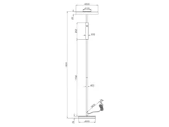 Dimmbare LED Stehleuchte CELESTE mit Holzelement & Glasschirm, Höhe 160cm