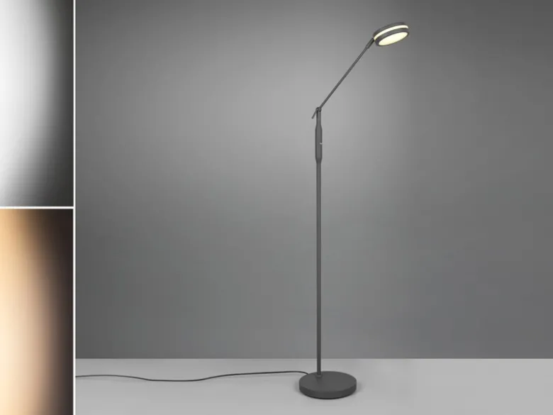 Dimmbare LED Stehleuchte FRANKLIN schwenkbar, Höhe 133cm, Anthrazit