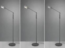Dimmbare LED Stehleuchte FRANKLIN schwenkbar, Höhe 133cm, Anthrazit