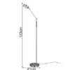 Dimmbare LED Stehleuchte FRANKLIN schwenkbar, Höhe 133cm, Silber