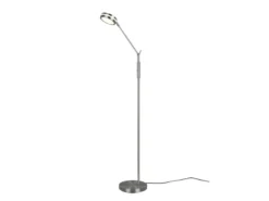 Dimmbare LED Stehleuchte FRANKLIN schwenkbar, Höhe 133cm, Silber