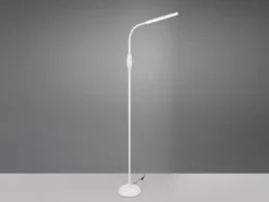 Dimmbare LED Stehleuchte TORO Schwanenhals, Weiß, Höhe 145cm