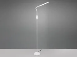 Dimmbare LED Stehleuchte TORO Schwanenhals, Weiß, Höhe 145cm