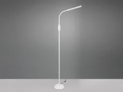 Dimmbare LED Stehleuchte TORO Schwanenhals, Weiß, Höhe 145cm