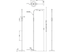 Dimmbare LED Stehleuchte TORO Schwanenhals, Weiß, Höhe 145cm