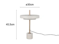 Dimmbare LED Tischlampe KEATON im modernen Design, Hellgrau, Höhe 45,5cm