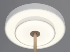 Dimmbare LED Tischlampe KEATON im modernen Design, Hellgrau, Höhe 45,5cm