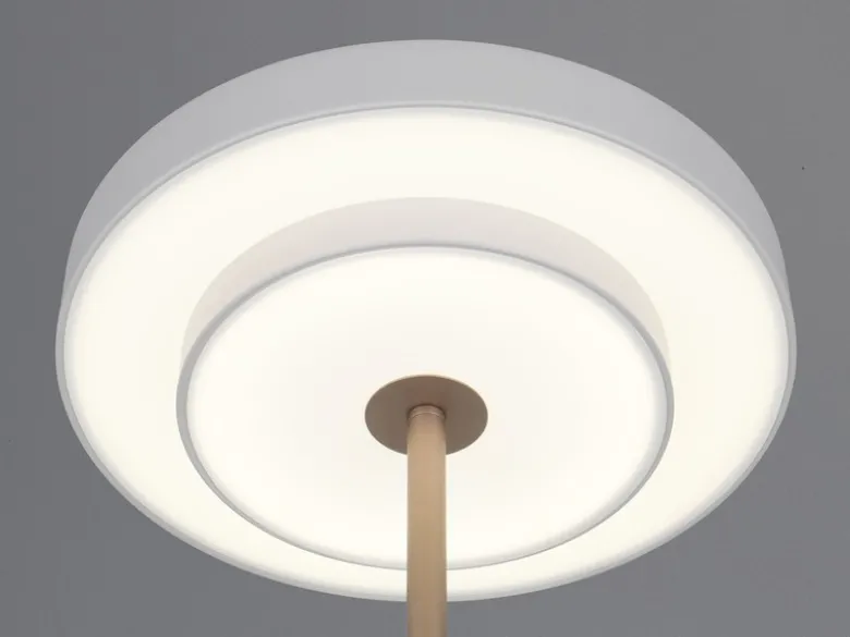 Dimmbare LED Tischlampe KEATON im modernen Design, Hellgrau, Höhe 45,5cm