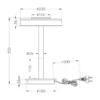 Dimmbare LED Tischleuchte CELESTE 2-farbig mit Glasschirm, Höhe 35cm