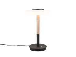 Dimmbare LED Tischleuchte CELESTE 2-farbig mit Glasschirm, Höhe 35cm